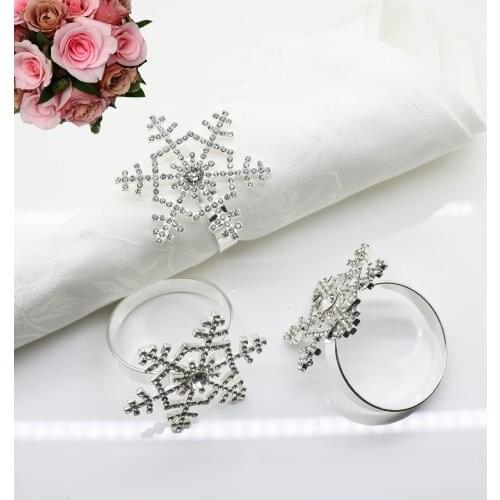 20pcs Crystal snowflake Christmas napkin ring mouth cloth napkin ring buckle hotel swing sets Christmas decoration