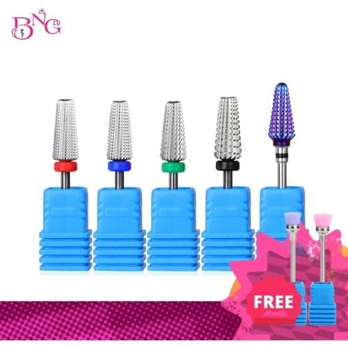 5 in 1 Professional sharp Nail Drill Bit Cutter Tungsten Carbide Electric Machine Gel polishing File Tools Left Hand