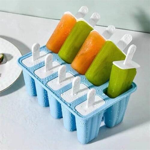 6/10/12 Cell Big Size Silicone Ice Cream Mold Popsicle Molds DIY Homemade Dessert Freezer Fruit Juice Ice Pop Maker Mould