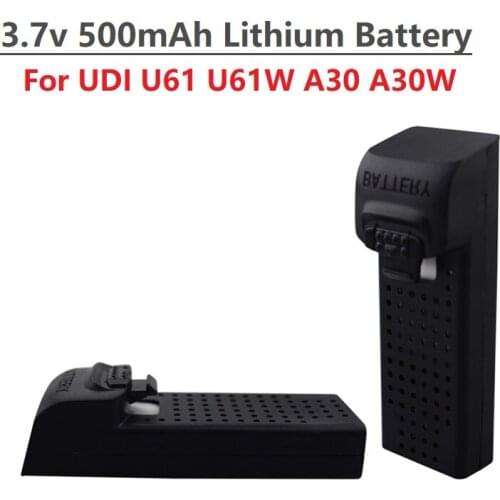 For UDI U61 U61W A30 A30W RC Drone Rechargeable Battery Accessories 3.7V 500mAh Lipo Battery For UDI U61 U61W A30 A30W Drone