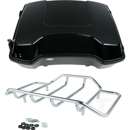 Motorcycle Black Razor Pack Trunk Luggage Rack For Harley Tour Pack Touring Road King Electra Glide Road Glide King 1997-2013