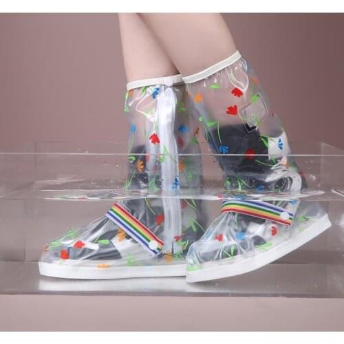 1 Pair Reusable Silicone Shoe Cover Waterproof Rain Shoes Covers Outdoor Camping Slip-resistant Rubber Rain Boot Overshoes