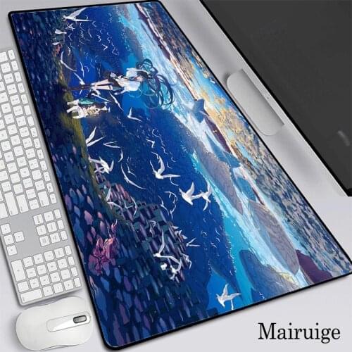 Bird Dog Landscape Anime Large Colorful Luminous RGB Gaming Mouse Pad Rubber Base Computer Keyboard MousePad XXL for Computer Pc
