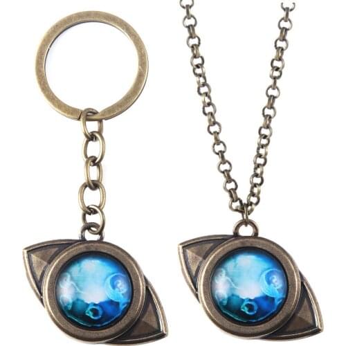 The Promised Neverland Mujika Emma Amulet Eye of the Dragon Alloy Keychain Keyring Key Chain Pendant Necklace Cosplay Jewelry