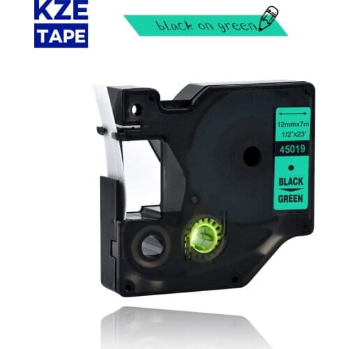 Dymo d1 12mm 45019 black on green label tapes Ribbon compatible Dymo D1 label printer for Dymo Label Printer DYMO LM160 LM280