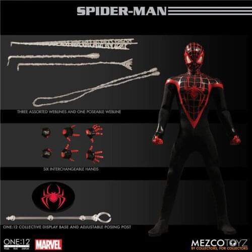 Mezco Marvel Avengers Spiderman Super Hero Spider Man One:12 Action BJD Figure Toys for Children