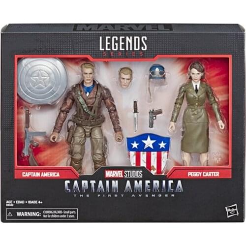 Hasbro Genuine Marvel Legend 80th Anniversary Series Captain America, Agent Carter Joints Movable Action Figure Doll Model Toys
