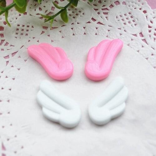 Hot Sale For Diy Decoration 20pcs 33*18mm Kawaii Flat Back Resin Cabochons Wing