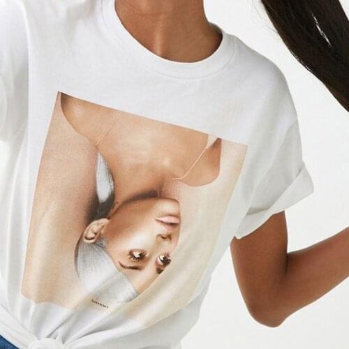 Ariana Grande Inverted Image T Shirt Women Harajuku Hot Sale Tee Vintage Aesthetic Clothes Asian Size Cotton Short Sleev Female