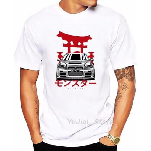 New Summer Fashion T-Shirt MenS Clothing Funny Monster Skyline Tshirt Homme Casual White Hip Hop T Shirt Hombre Harajuku Shirt