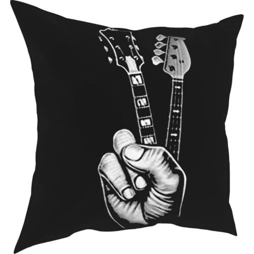 Hipster BASS GUITAR Mens T-shirt Cotton Crewneck TPillowcase Soft Polyester Cushion Cover Decoration Pillow Case Cover 40X40cm
