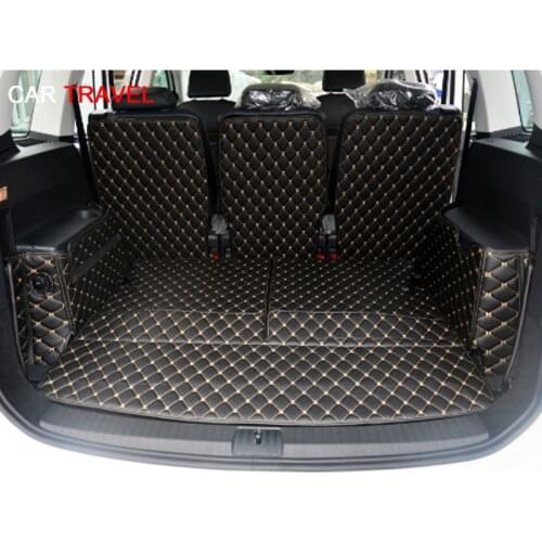 Good quality! Special car trunk mats for Volkswagen Touran 7 seats 2019 waterproof boot carpets cargo liner for Touran -2015