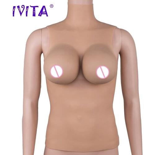 IVITA 3800g Half Body Breast Forms Realistic Artifical Silicone Breast Forms For Sexy Crossdresser Enhancer Transgender Shemale