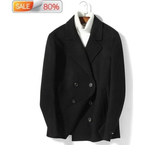 100%Wool Autumn Winter Jacket Men Double-side Woolen Coat Mens Jackets and Coats 4xl Abrigo Hombre P-SA63AZ ND1405