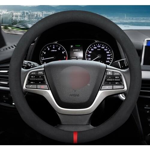 MIDOON Carbon Fiber Leather Car Steering Wheel Cover For Hyundai i20 i30 i40 Tucson Solaris ix35 Creta Santa fe Kona Elantra
