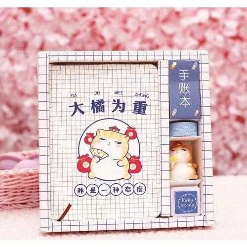 Cute cartoon hamster hand books Gift Set child student diary notebook Notepad creative stationery