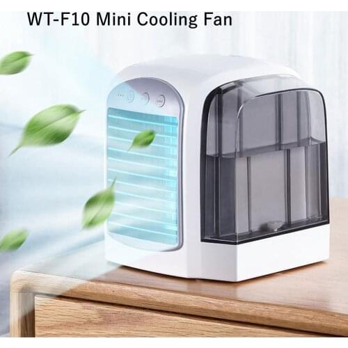 WT-F10 DC5V Mini Desktop Fan Humidifying Fan Cooling Low Noise Cooling Fan Three Gear Wind For Office Dormitory Bedroom