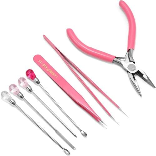 MultiFunction Tweezer Pliers Jewelry Tool Suit Vise Round Nose Plier Making Spoon Tool Sets For DIY Handmade Beading Cutting