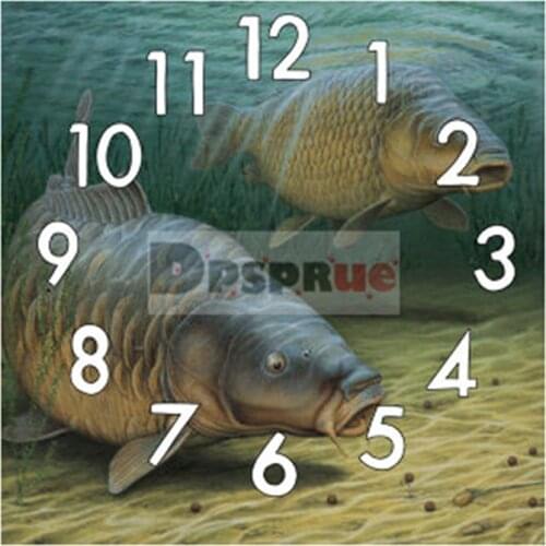 Dpsprue 5D Diamond Painting Kit With Clock Cross stitch Full Square Round Diamond Embroidery Mosaic Cute Animal Fish Gift