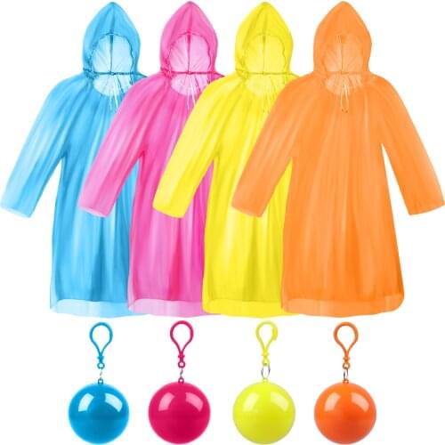 Adult Raincoats Disposable Raincoat Ball Easy Carry Keyring Ball Raincoat