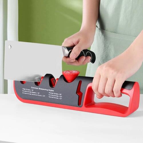 Professional Knife Sharpener Angle Adjustable 4 Stages Sharpeners for Different Knives Scissors 4 In 1 Kitchen Sharpening Tool
