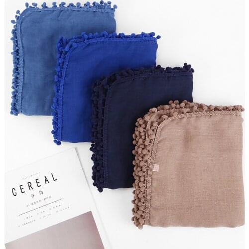 1 Pc Women Cotton Scarf Pom Balls Winter Scarf Plain Ball Shawls Hijab Muslim Wrap Headband 13 Color scarves/scarf 180*80cm