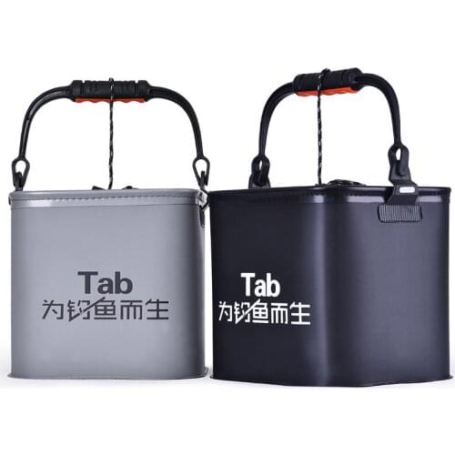 7/10 / 13l Foldable Fishing Bucket Folding Thick Eva Live Fish Tank Water Tank Bucket Camping Outdoor Fishing Equipment