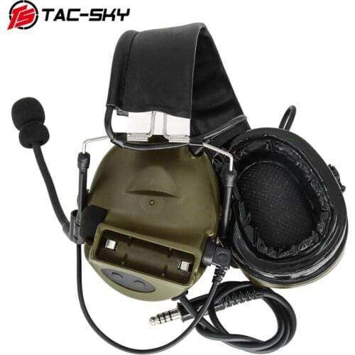 TAC-SKY COMTAC II Tactical Noise Reduction Pickup Headset Outdoor Hunting Hearing Protection Military Intercom Shooting Headset