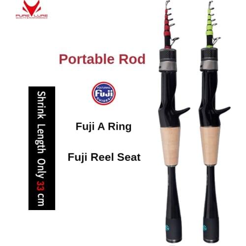 PURELURE Carry the telescopic lure rod, travel rod, long shot sea rod, carbon straight handle, fishing rod, soft adjustment