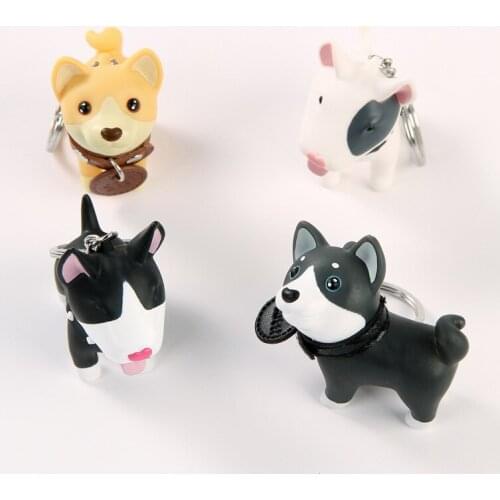 High quality kawaii puppy keychain pendant creative car bag key pendant cute cartoon key ring