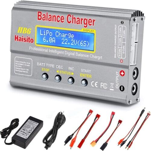 Imax b6 HTRC HB6 80W Lipo Charger Balance Charger Discharger With 15V 6A Adapter For Lipo NiMh Li-ion Ni-Cd Battery