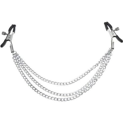 3 Chains Sliver Nipple Clamps Nipple play Adult Games Bondage Set Juguetes Sexuales Para Pareja Sex Games Restraints BDSM estim