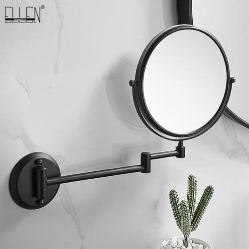 Bathroom Mirror 8" Dual Makeup Mirror Black Magnifier Copper Cosmetic Bathroom Double Faced Bath Mirror EF10