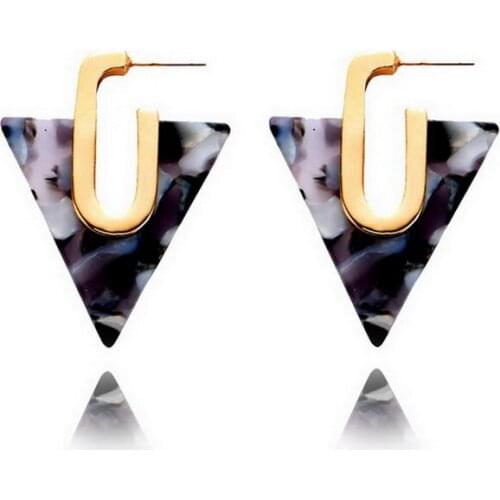ZWPON 2020 New Acetate Triangle Hoop Earrings Fashion Women Statement Earrings Pendientes Designer Jewelry Wholesale