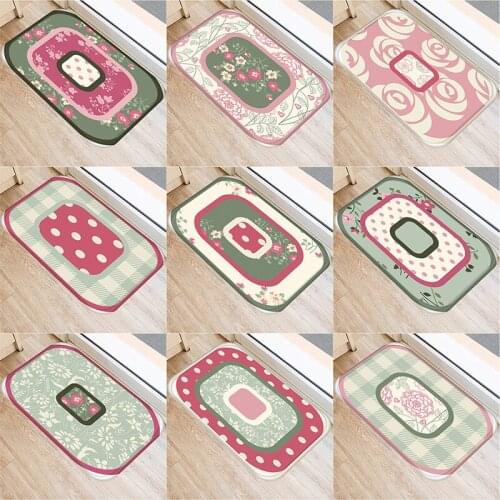 1 Pcs Flower Floor Mat Entrance Doormat Floor Rug Anti-slip Door Mat Bathroom Kitchen Mat Kitchen Carpet Home Decor