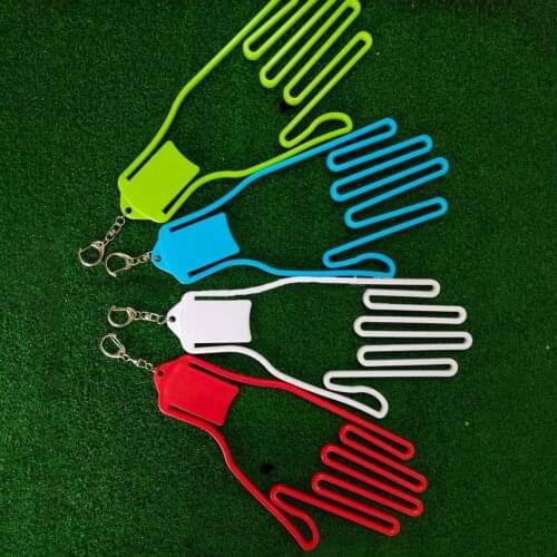 1 Pcs Golf Glove Holder with Key Chain Plastic Glove Rack Dryer Hanger Stretcher ABS Glove Support Frame for Goalkeeper Glove