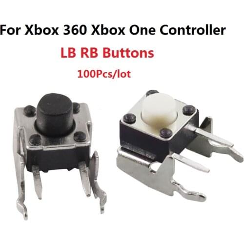100Pcs White Black LB RB Button Switch For Xbox 360 Xbox One S X Controller LB RB Bumper Button Switch Repair Replacement