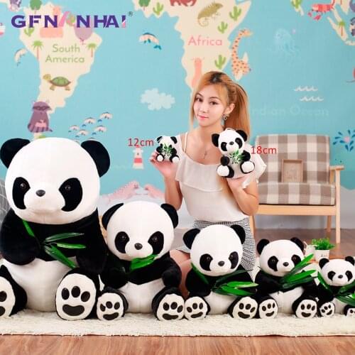 12/18cm 1 piece Panda Doll Plush Toy baby bear pillow Bamboo panda doll kids toys baby birthday gift for Children