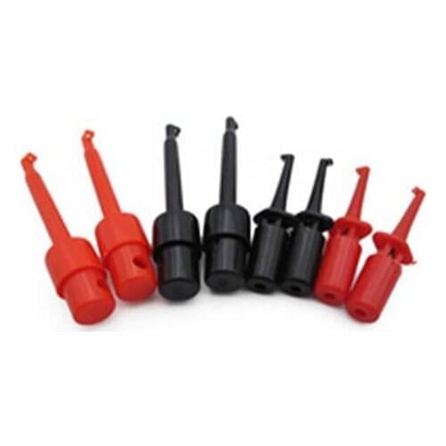 20pcs Hook Clip Test Probe Round Head for Electronic Testing Black and Red Small Size