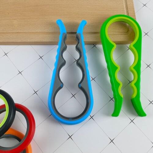 Jar Opener 4 In 1 Multi Function Non-Slip Can Opener Bottle Openers Kit With Silicone Handle For Children Elderly And Women