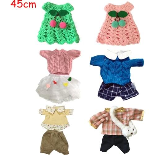 45cm Clothes for Le Sucre Dolls Rabbit Cat Bear Plush Toys Sweater Doll Accessories for bjd 1/4 Clothing for Baby Dolls