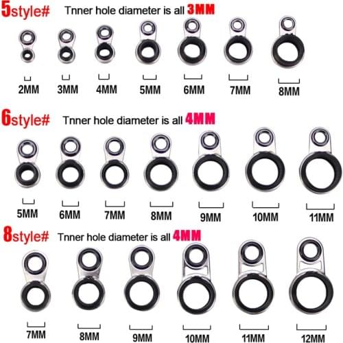 2mm-12mm 5 pieces Diameter Rock Fishing Rod Guides Ring Repair Multiple Sizes Sea Fishing Rod Guide Rings rocky rod wire loop
