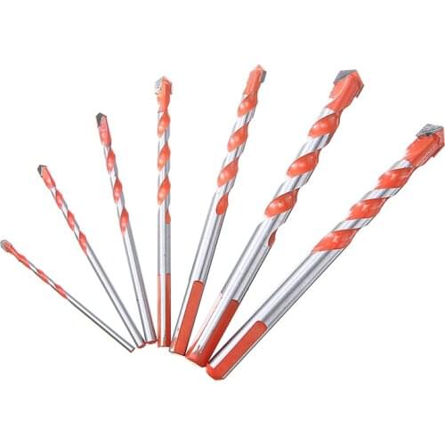7Pcs Ultimate Drill Bits Twist Drill Head Ceramic Tile Concrete Glass Marble Punching Hole Working Triangle Drilling Bit 3-12mm