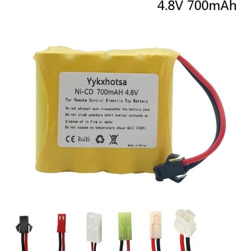 4.8V 700mAh NI-CD Battery For RC Boat Car gun Toy Model 4.8v nicd battery 4* AA Battery Pack SM/JST/EL-2P/Tamiya/5557 Plug