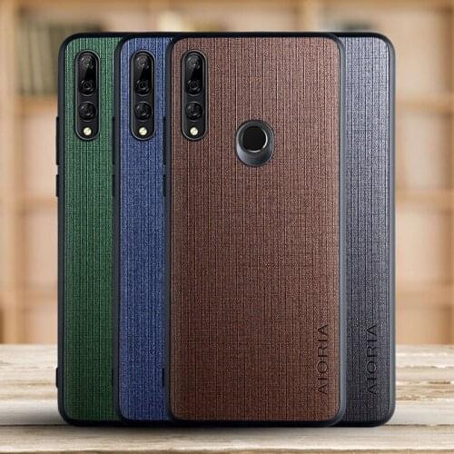 Case for Huawei Y9 Prime 2019 Cross pattern Fabric Texture funda coque capa Classical style cover for Huawei Y9 Prime 2019 case