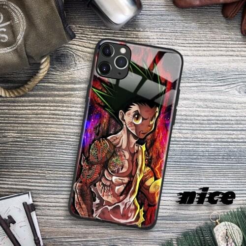 Freecss Gon Hunter X Hunter Anime Glass Soft Silicone Phone Case FOR IPhone SE 6 7 8 Plus X XR XS 11 12 Mini Pro Max Cover Shell