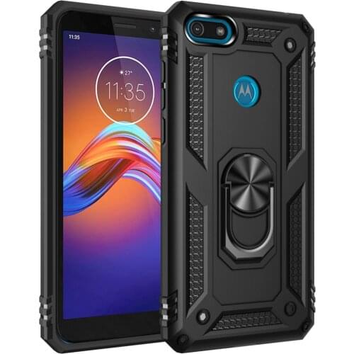 For Motorola Moto E6 Play Armor Shockproof Case for Moto E6 Play E 6 6Play Military Protective Magnet Car Holder Ring Case Cover