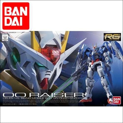 Gundam Model RG 1/144 DAUBLE O 00 EXIA 00 RAISER + GN SWORD 3 GUNDAM READY PLEAYER ONE Bandai Robot Mobile Suit Kids Toys