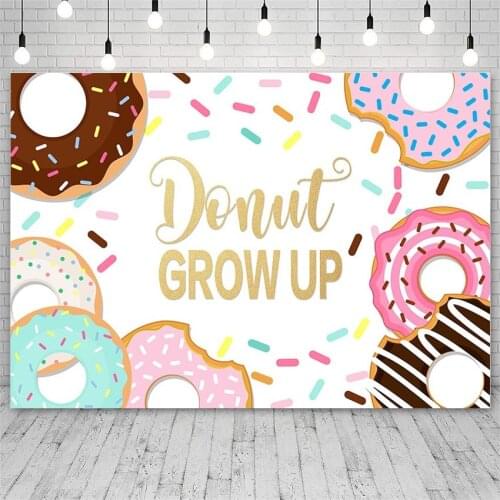 Avezano Backgrounds Birthday Party Donut Grow Up Dessert Decoration Child Love Customized Banners Backdrops For Photo Studio