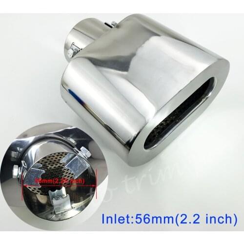 Chrome Universal 55mm 2.2" Inlet Tail Pipe Exhaust Muffler Rear Silencer End Tip Cover Trim Car Accessories